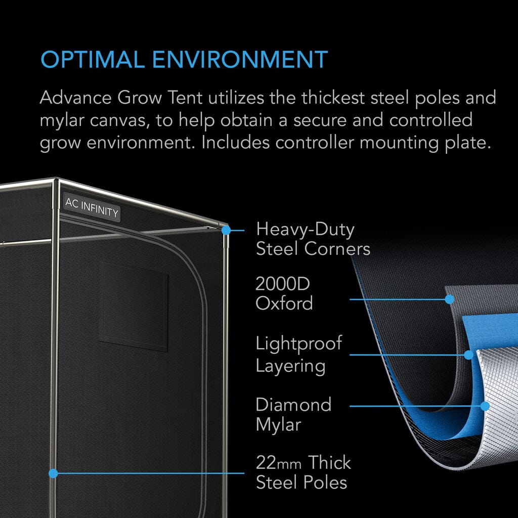 AC Infinity Advance Grow Tent System 2X2 Compact, 1-Plant Kit, Integrated Smart Controls To Automate Ventilation, Circulation, Full Spectrum Led Grow Light