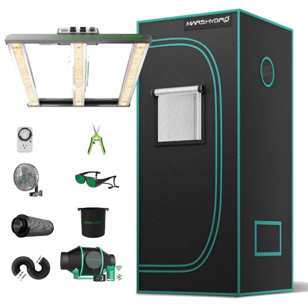 Mars Hydro FC-E 1500 + 2'x2' Complete Indoor Grow Tent Kit with 4" iFresh Fan Kit