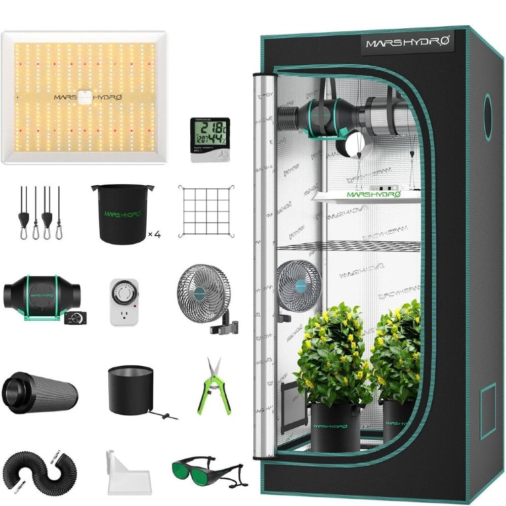 Mars Hydro TS 1000 + 2.3' x 2.3' Indoor Tent Complete Grow Kit