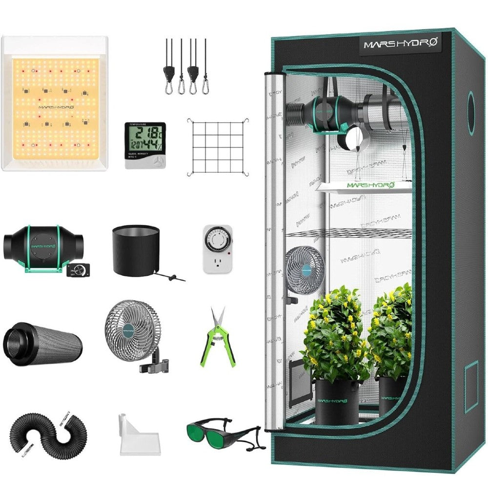 Mars Hydro TS 600 + 2'x2' Complete Indoor Grow Tent Kit